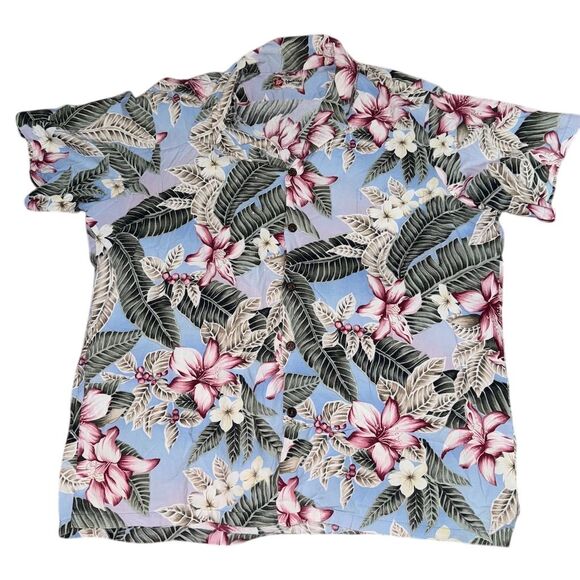 Hilo Hattie Other - Vintage Hilo Hattie Men's Hawaiian Shirt M Floral Button-Up Summer Casual